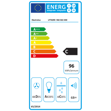 Hota incorporabila decorativa Electrolux LFT429X, Putere de absorbtie 600 mc/h, 1 motor, 90 cm, Inox