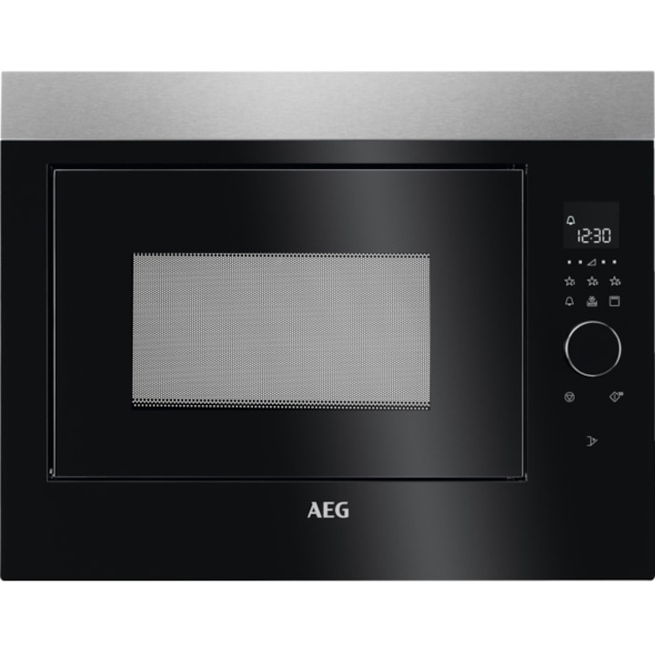 AEG MBE2658DEM Beépíthető mikrohullámú sütő , 25 l, 900 W, Digitális, grill, időzítő, Fekete/Inox