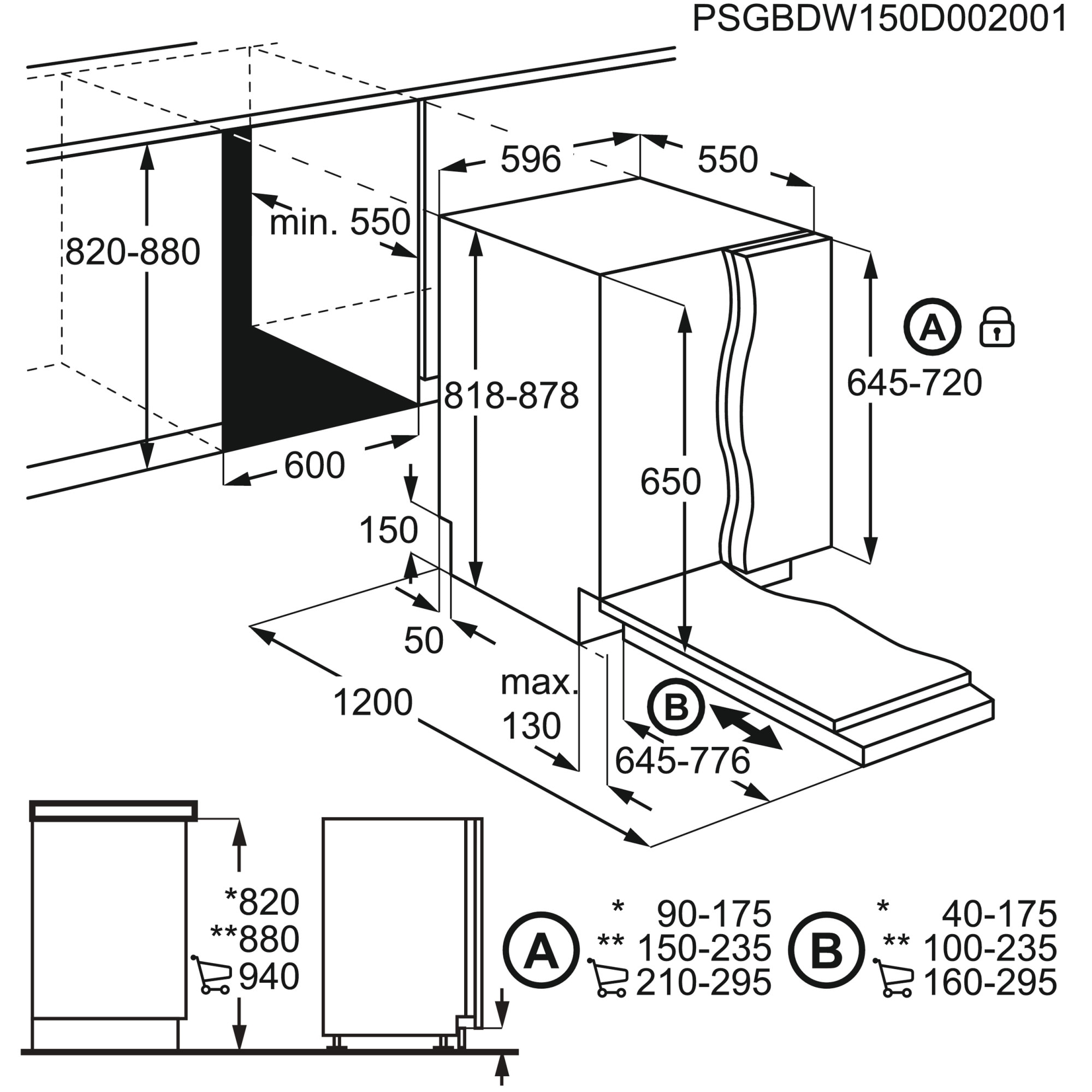 Masina de spalat vase incorporabila AEG FSB53927Z, 14 seturi, 7 programe, Clasa D, Motor Inverter, MaxiFlex, SatelliteClean, QuickSelect, AirDry, 60 cm