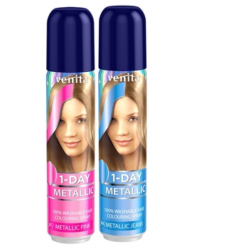 Pachet Venita Spray colorant One day Metalic , nr. 03 Pachet Venita Spray colorant One day Metalic , nr. 03
