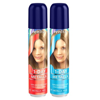 Pachet Venita Spray colorant One day Metalic , nr. 04 Pachet Venita Spray colorant One day Metalic , nr. 04