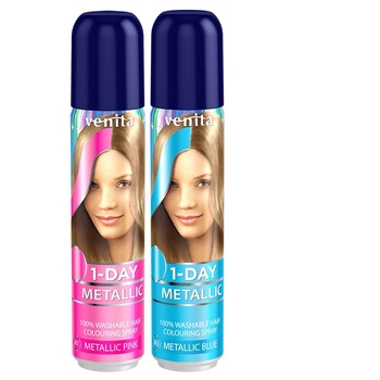 Pachet Venita Spray colorant One day Metalic , nr. 02 Pachet Venita Spray colorant One day Metalic , nr. 02