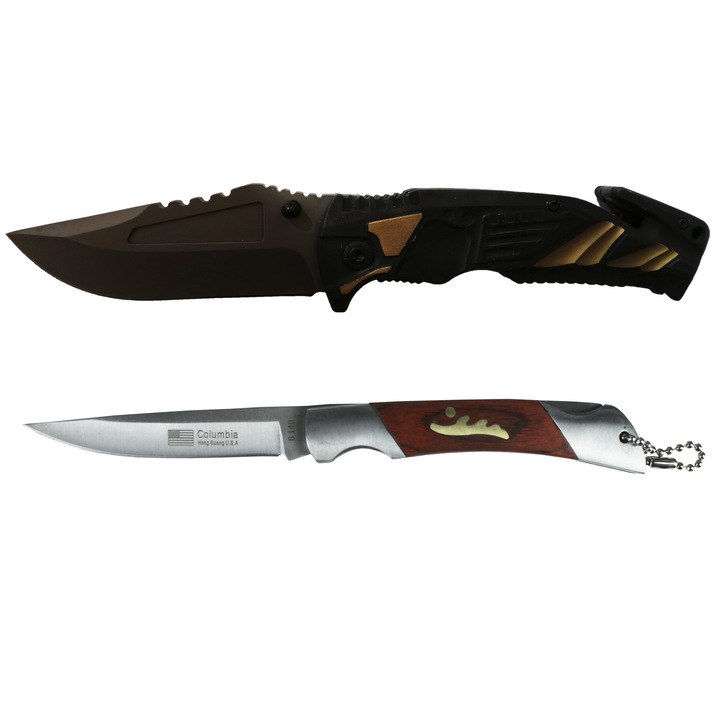 Set 2 bricege-Cutit tip Briceag militar, army, delta force,20.50 cm+Cutit, Briceag elegant de buzunar 18 cm