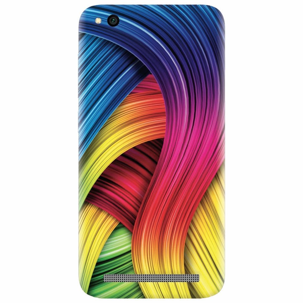 Husa silicon pentru Xiaomi Redmi 5A, Curly Colorful Rainbow Lines Illustration