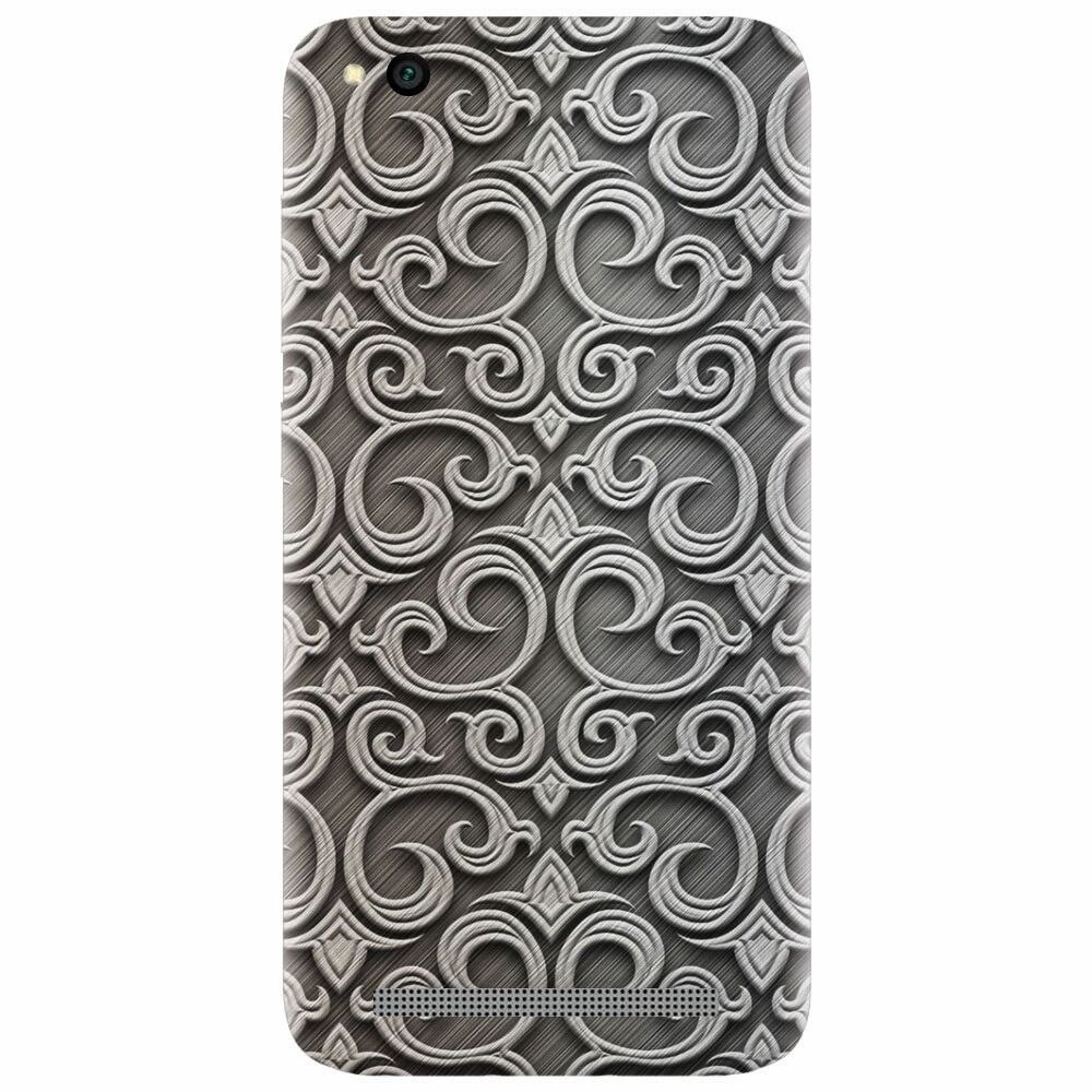 Husa silicon pentru Xiaomi Redmi 4A, Baroque Silver Pattern