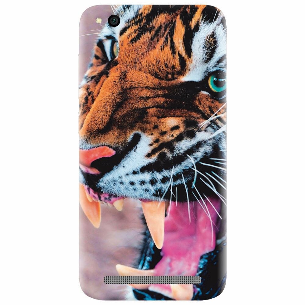Husa silicon pentru Xiaomi Redmi 5A, Angry Tiger Teeth Fresh