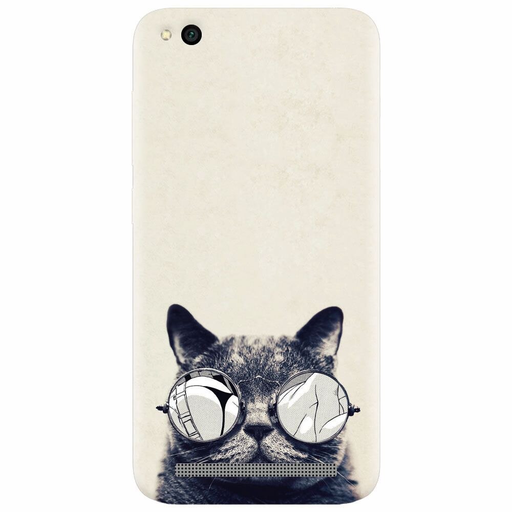 Husa silicon pentru Xiaomi Redmi 4A, Cool Cat Glasses