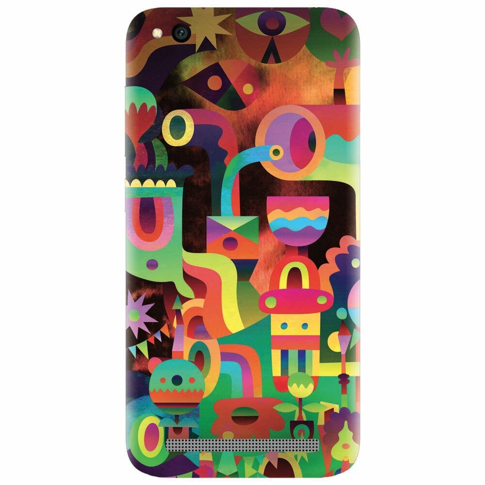 Husa silicon pentru Xiaomi Redmi 4A, Abstract Colorful Shapes