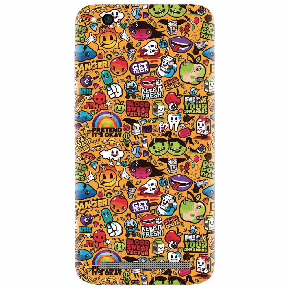 Husa silicon pentru Xiaomi Redmi 5A, Colorful Sticker Illustrations