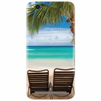 Husa silicon pentru Xiaomi Redmi 5A, Beach Chairs Palm Tree Seaside Husa silicon pentru Xiaomi Redmi 5A, Beach Chairs Palm Tree Seaside