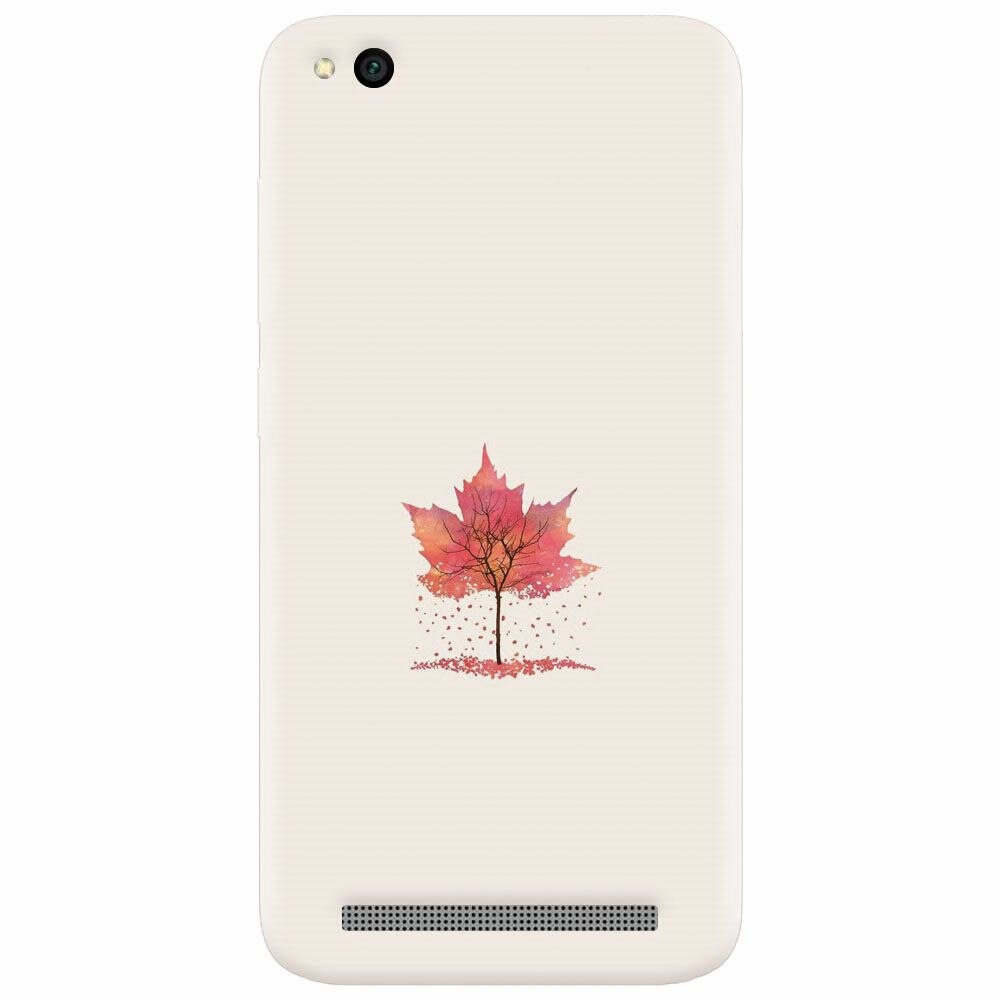Husa silicon pentru Xiaomi Redmi 4A, Autumn Tree Leaf Shape Illustration