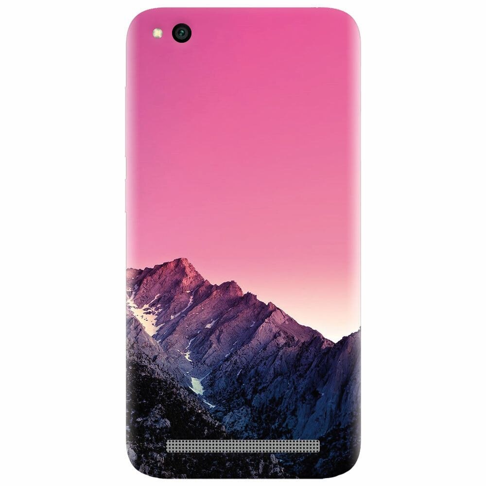 Husa silicon pentru Xiaomi Redmi 4A, Mountain Peak Pink Gradient Effect