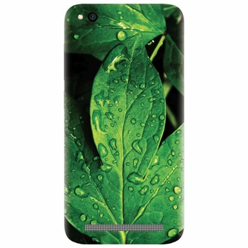 Husa silicon pentru Xiaomi Redmi 4A, Leaves And Dew Husa silicon pentru Xiaomi Redmi 4A, Leaves And Dew