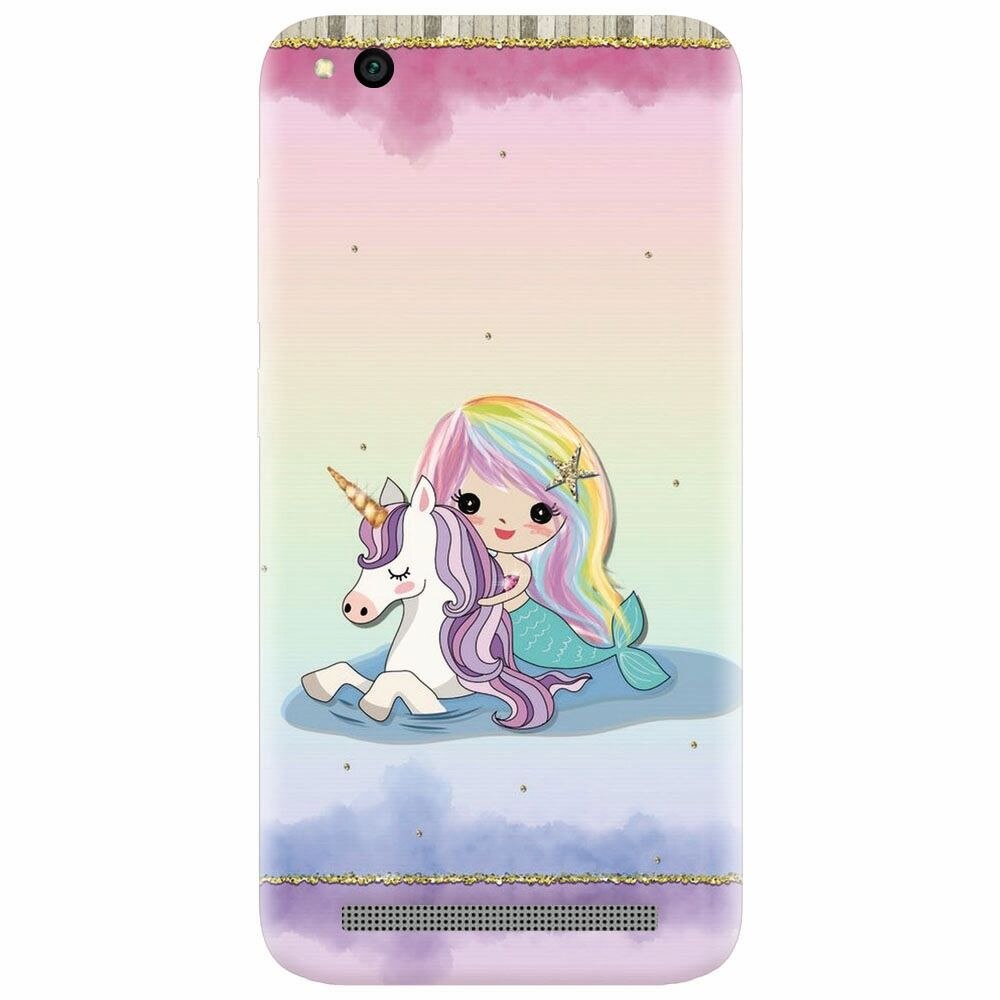 Husa silicon pentru Xiaomi Redmi 4A, Mermaid Unicorn Play