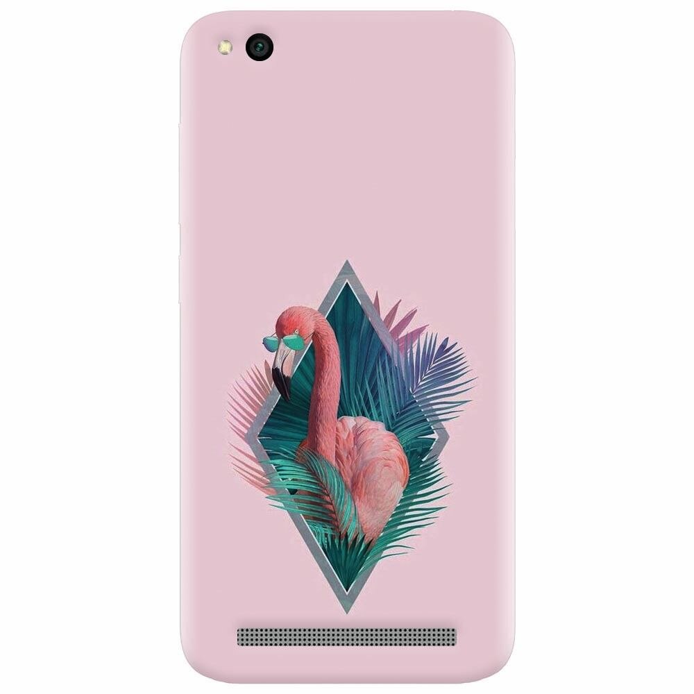 Husa silicon pentru Xiaomi Redmi 4A, Flamingo With Sunglass