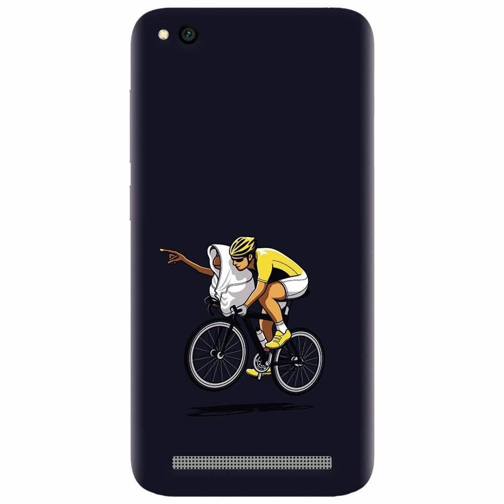 Husa silicon pentru Xiaomi Redmi 5A, ET Riding Bike Funny Illustration