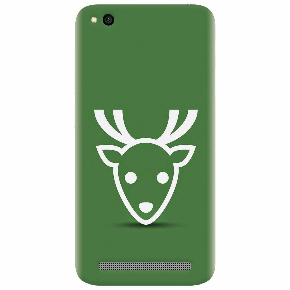 Husa silicon pentru Xiaomi Redmi 5A, Minimal Reindeer Illustration Green