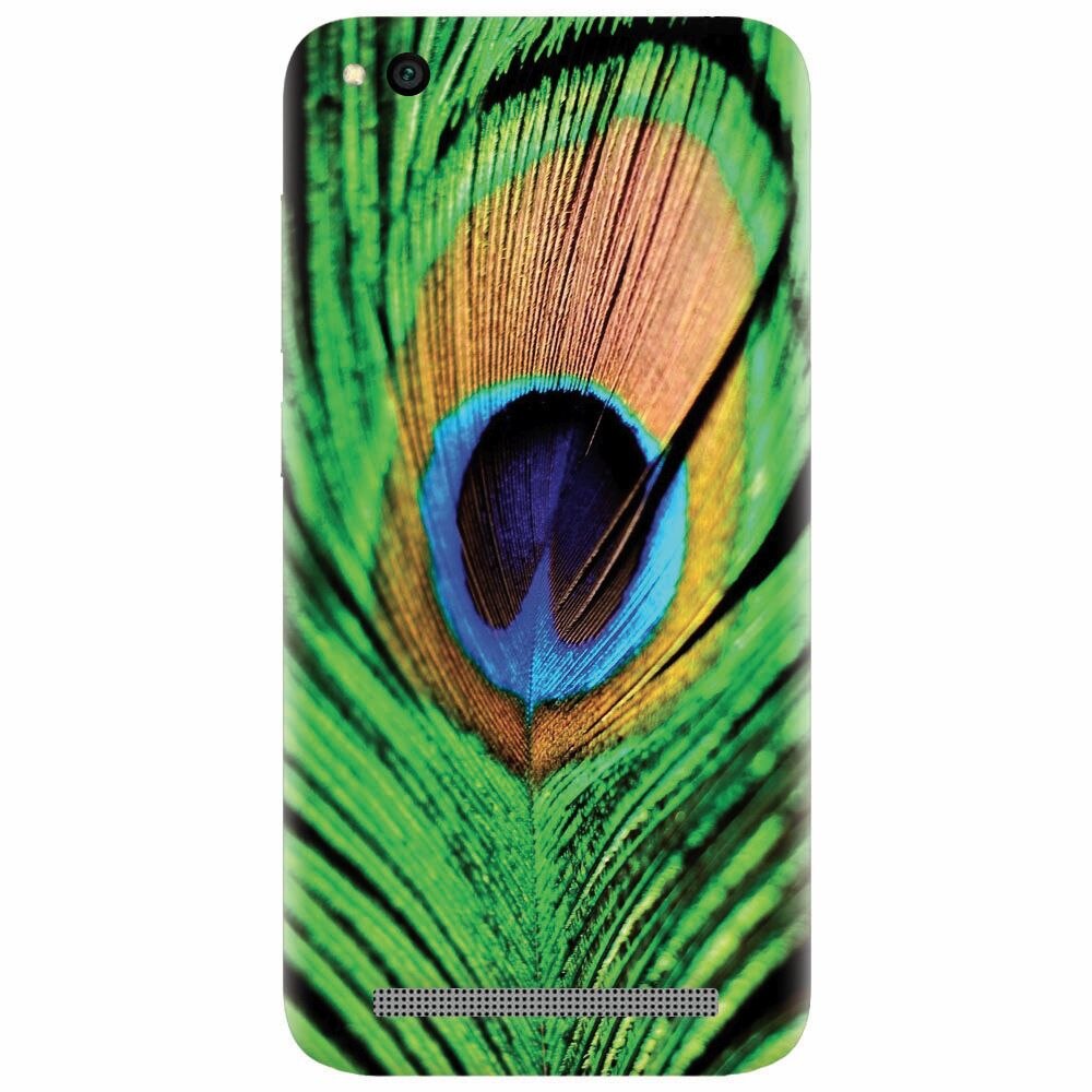 Husa silicon pentru Xiaomi Redmi 4A, Peacock Feather Green Blue