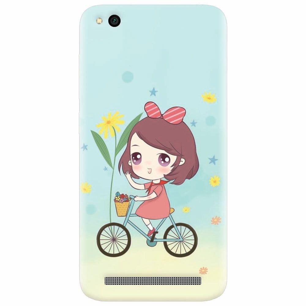 Husa silicon pentru Xiaomi Redmi 4A, Girl And Bike
