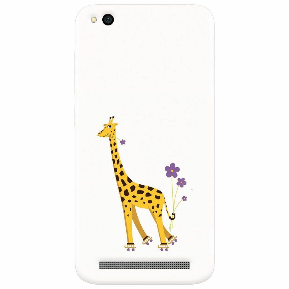 Husa silicon pentru Xiaomi Redmi 5A, Rollerskating Girafe Illustration