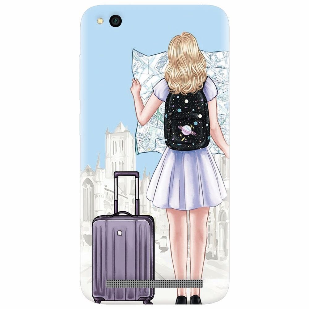 Husa silicon pentru Xiaomi Redmi 4A, Travel Girl Searching On Map