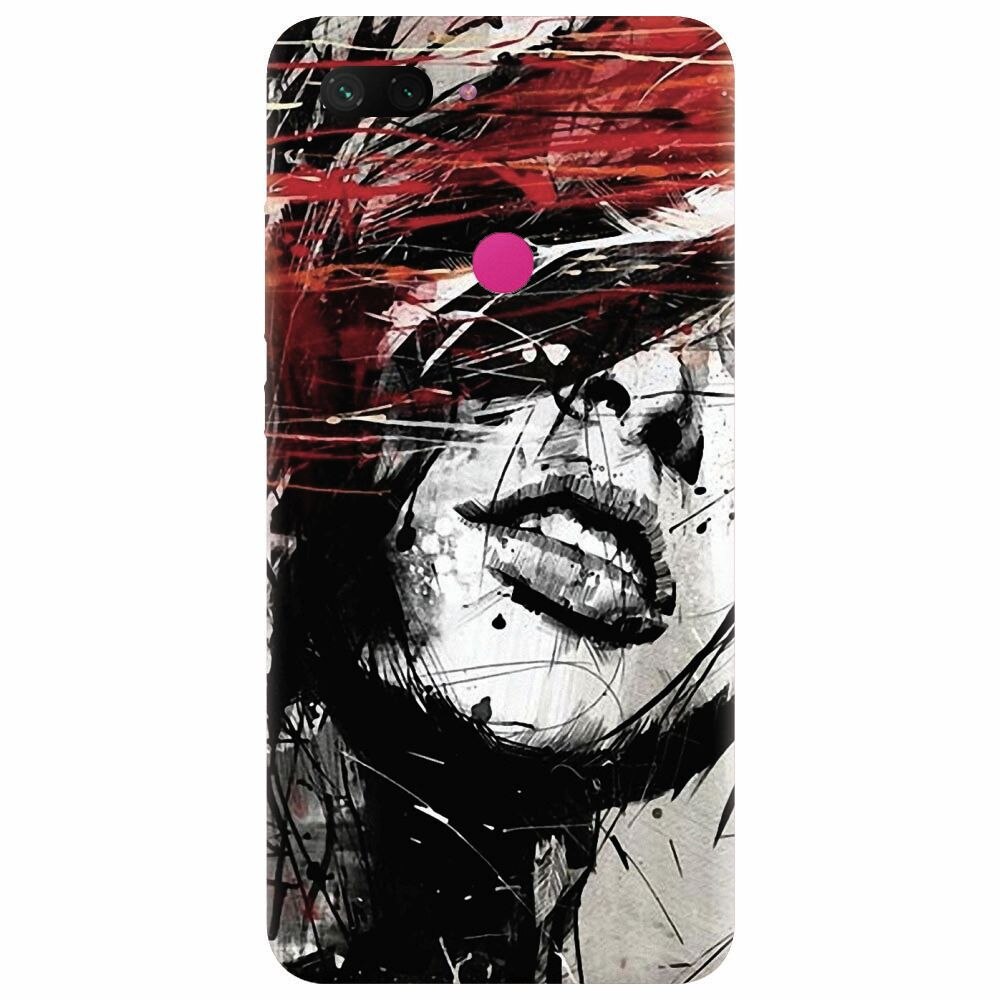 Husa silicon pentru Xiaomi Mi 8 Lite, Byroglyphics Woman Drawing