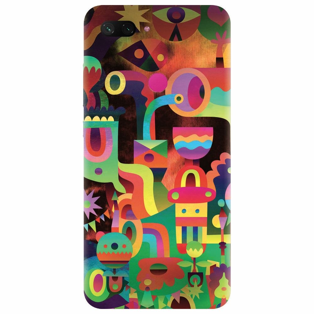 Husa silicon pentru Xiaomi Mi 8 Lite, Abstract Colorful Shapes