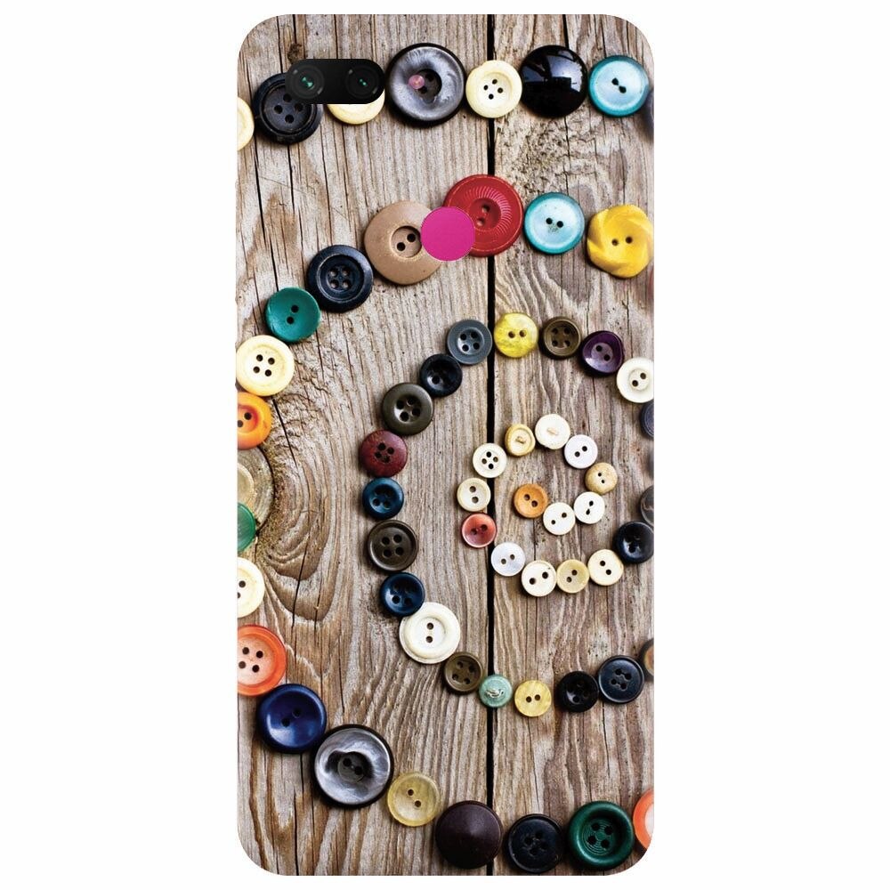 Husa silicon pentru Xiaomi Mi 8 Lite, Colorful Buttons Spiral Wood Deck