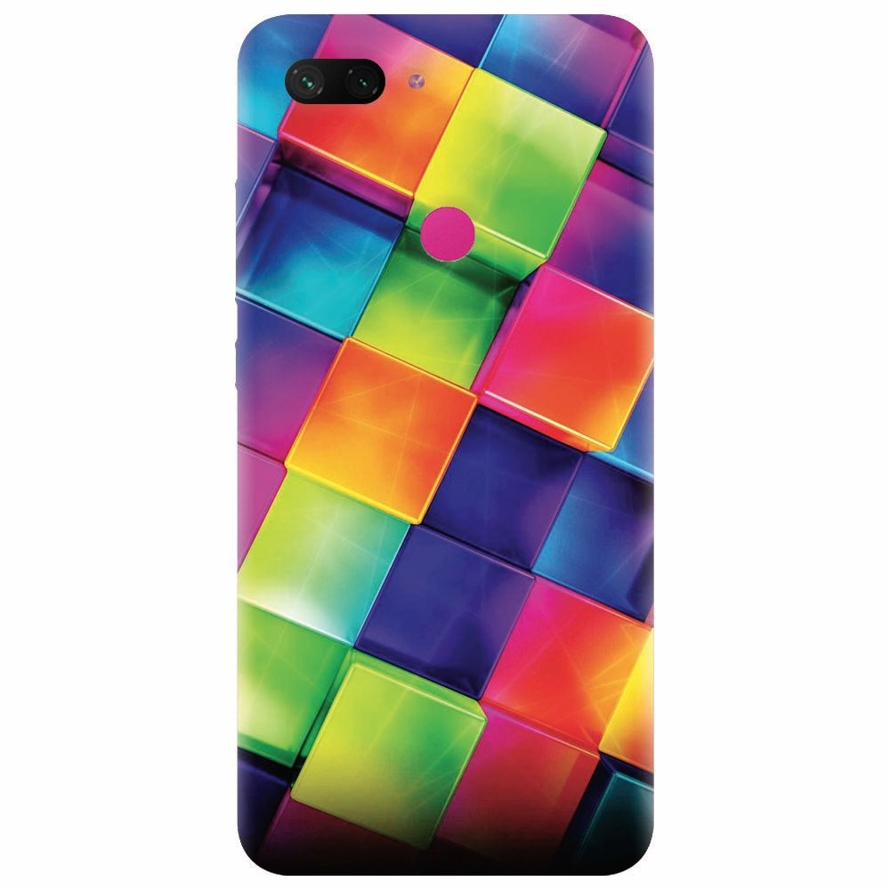 Husa silicon pentru Xiaomi Mi 8 Lite, 3D Geometric Colorful