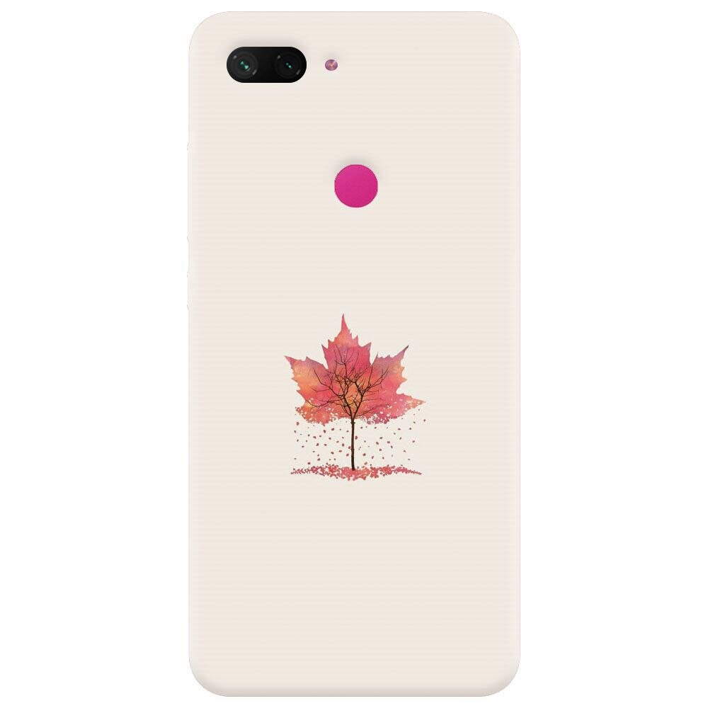 Husa silicon pentru Xiaomi Mi 8 Lite, Autumn Tree Leaf Shape Illustration
