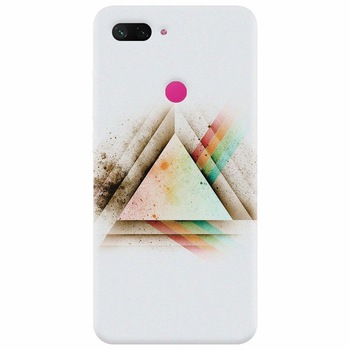Husa silicon pentru Xiaomi Mi 8 Lite, Abstract Grunge Light Triangle Husa silicon pentru Xiaomi Mi 8 Lite, Abstract Grunge Light Triangle