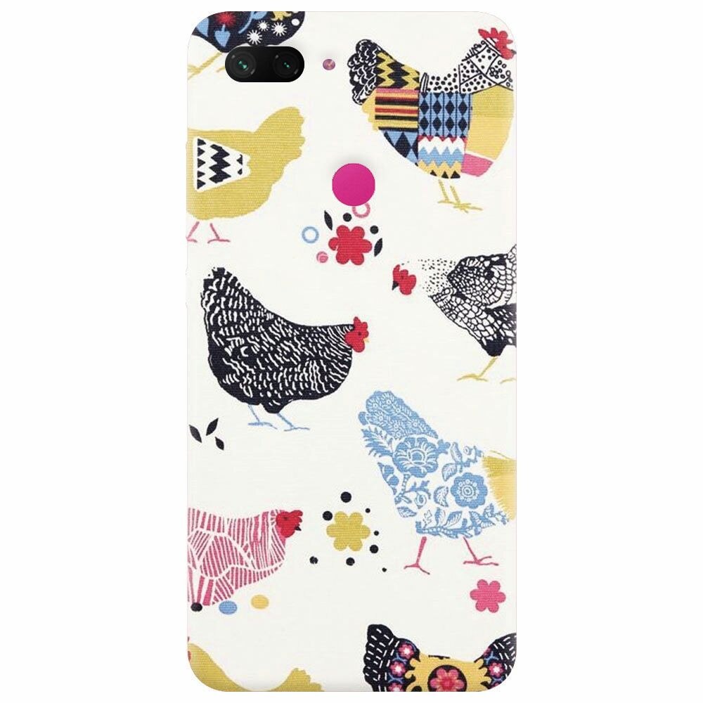 Husa silicon pentru Xiaomi Mi 8 Lite, Chickens