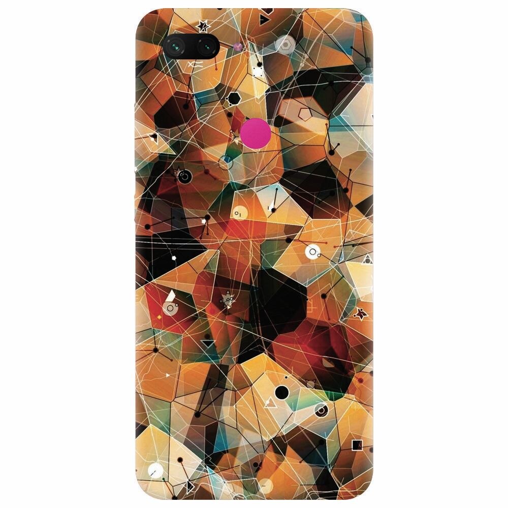 Husa silicon pentru Xiaomi Mi 8 Lite, Abstract Triangles Connected Lines
