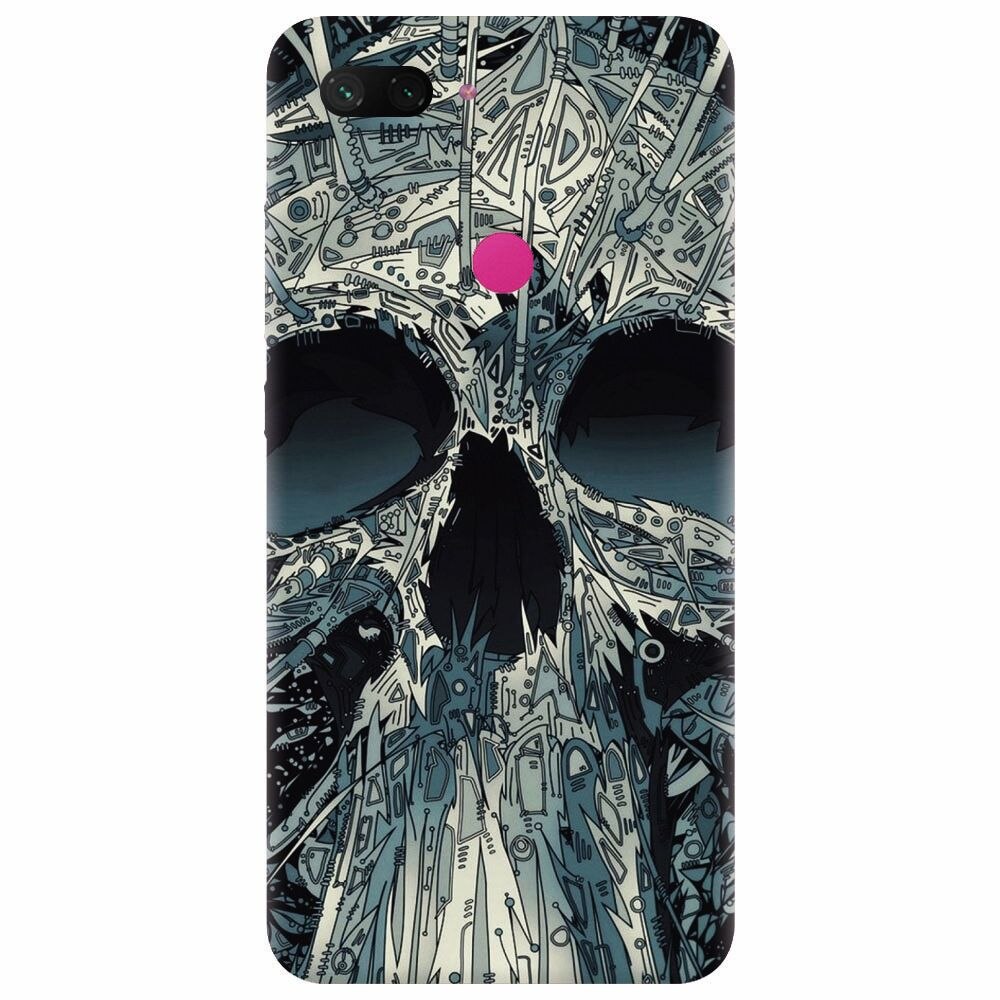 Husa silicon pentru Xiaomi Mi 8 Lite, Abstract Skull Artwork Illustration