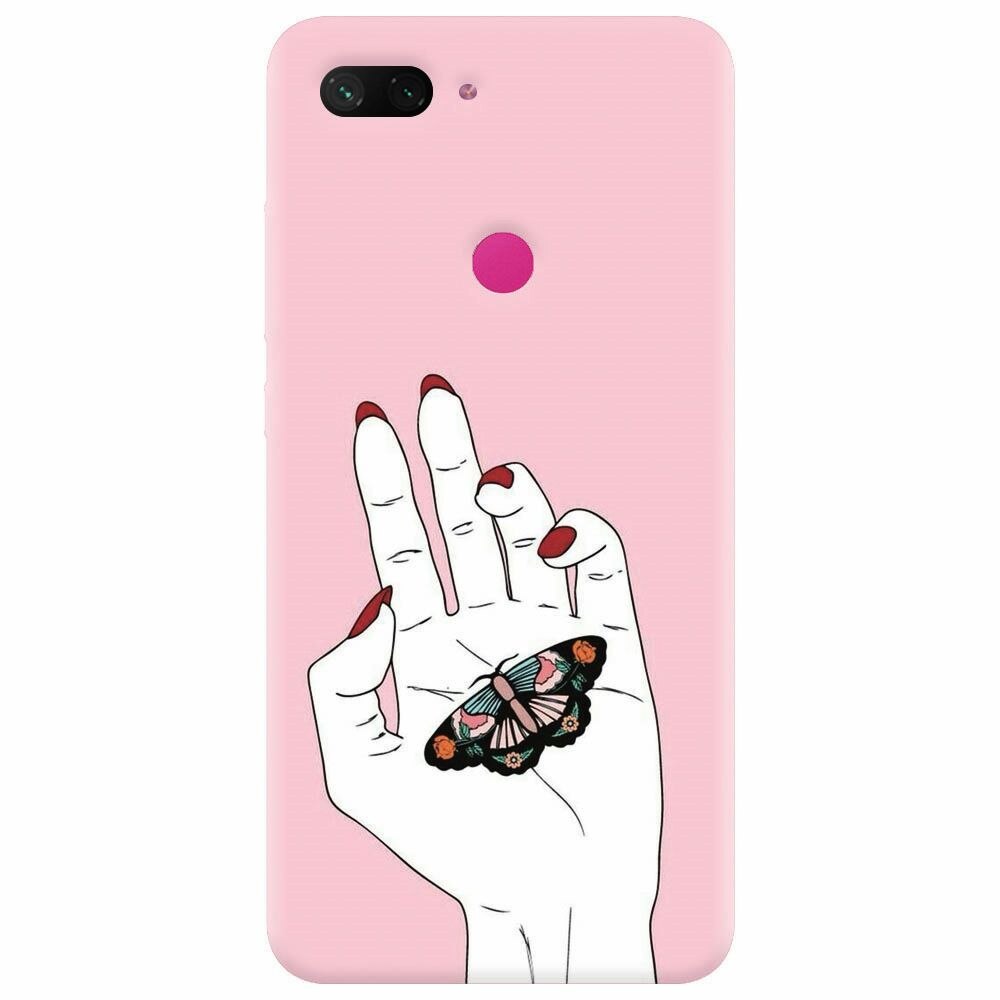 Husa silicon pentru Xiaomi Mi 8 Lite, Butterfly In Hand
