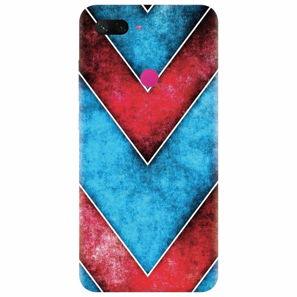 Husa silicon pentru Xiaomi Mi 8 Lite, Blue And Red Abstract