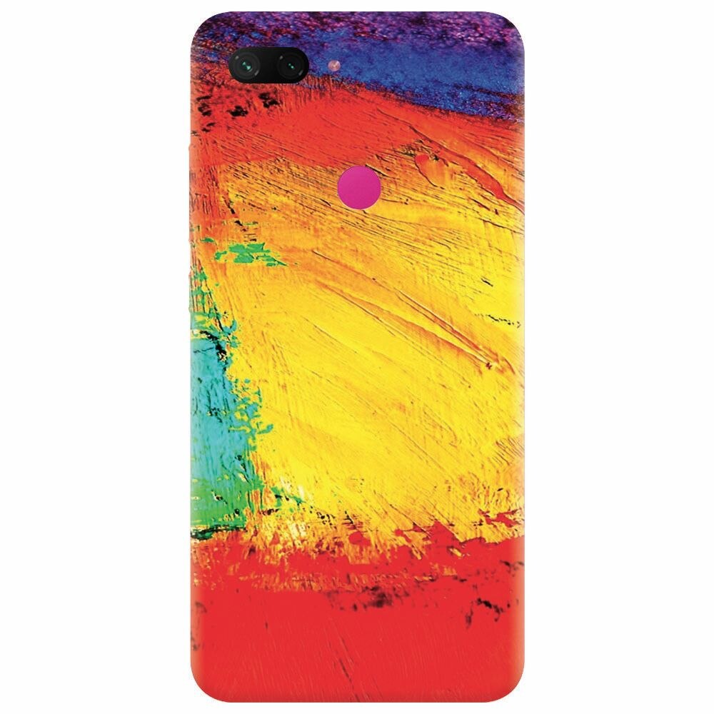 Husa silicon pentru Xiaomi Mi 8 Lite, Colorful Dry Paint Strokes Texture