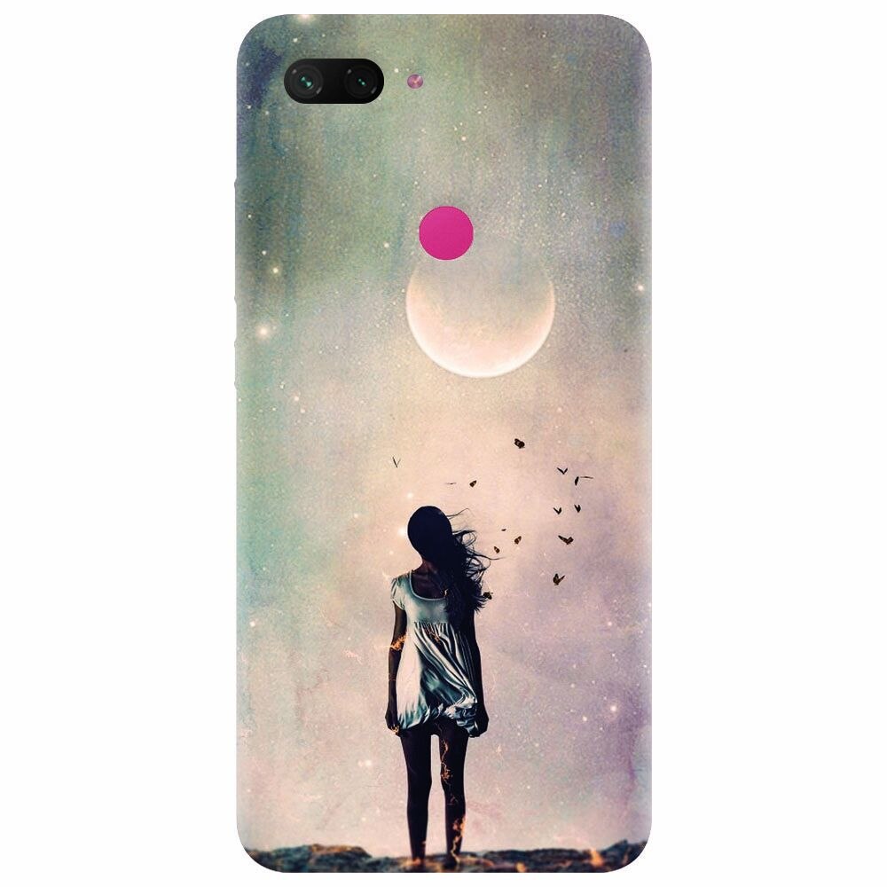 Husa silicon pentru Xiaomi Mi 8 Lite, Alone Woman Cgi Hd K