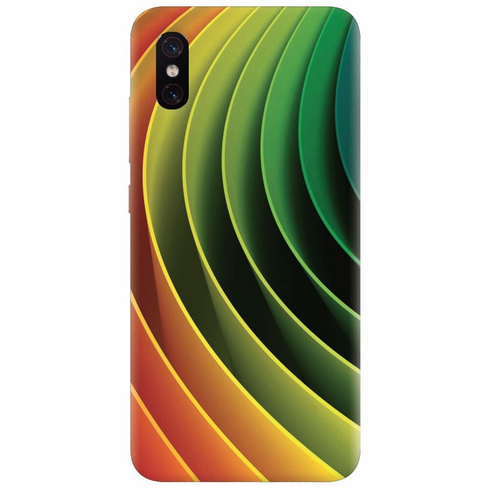 Husa silicon pentru Xiaomi Mi 8 Pro, 3D Multicolor Abstract Lines