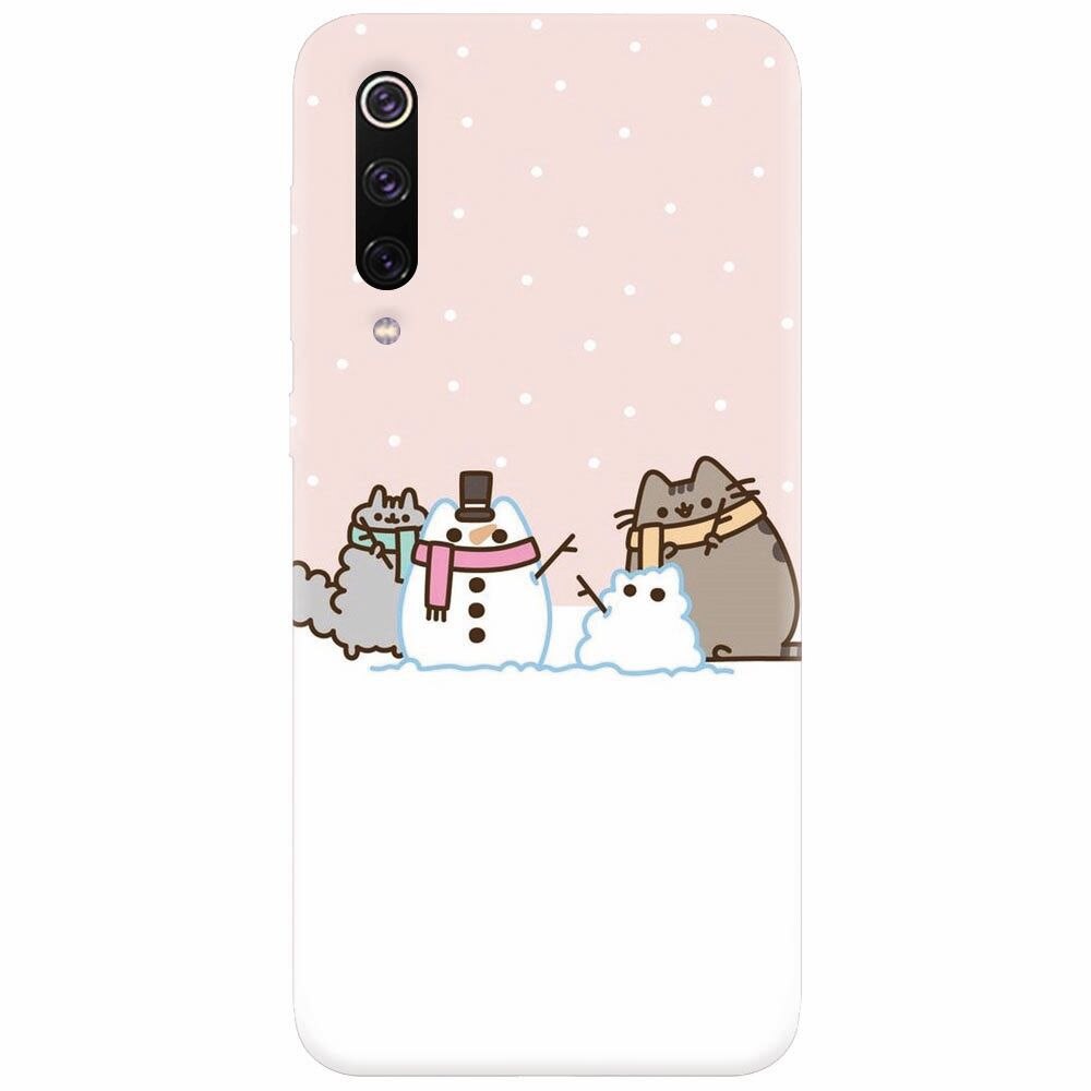 Husa silicon pentru Xiaomi Mi 9, Cat And Snowman