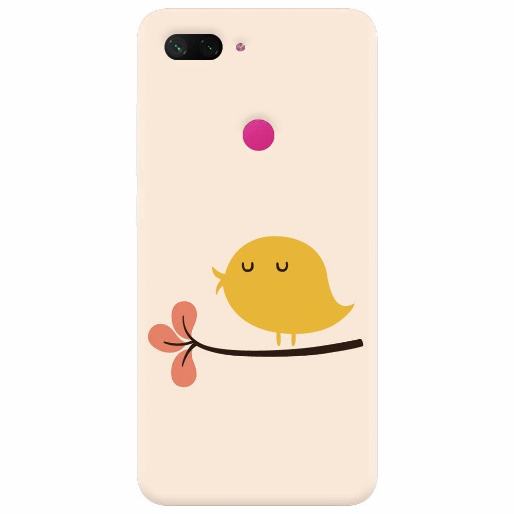 Husa silicon pentru Xiaomi Mi 8 Lite, Flat Minimal Cute Bird Illustration