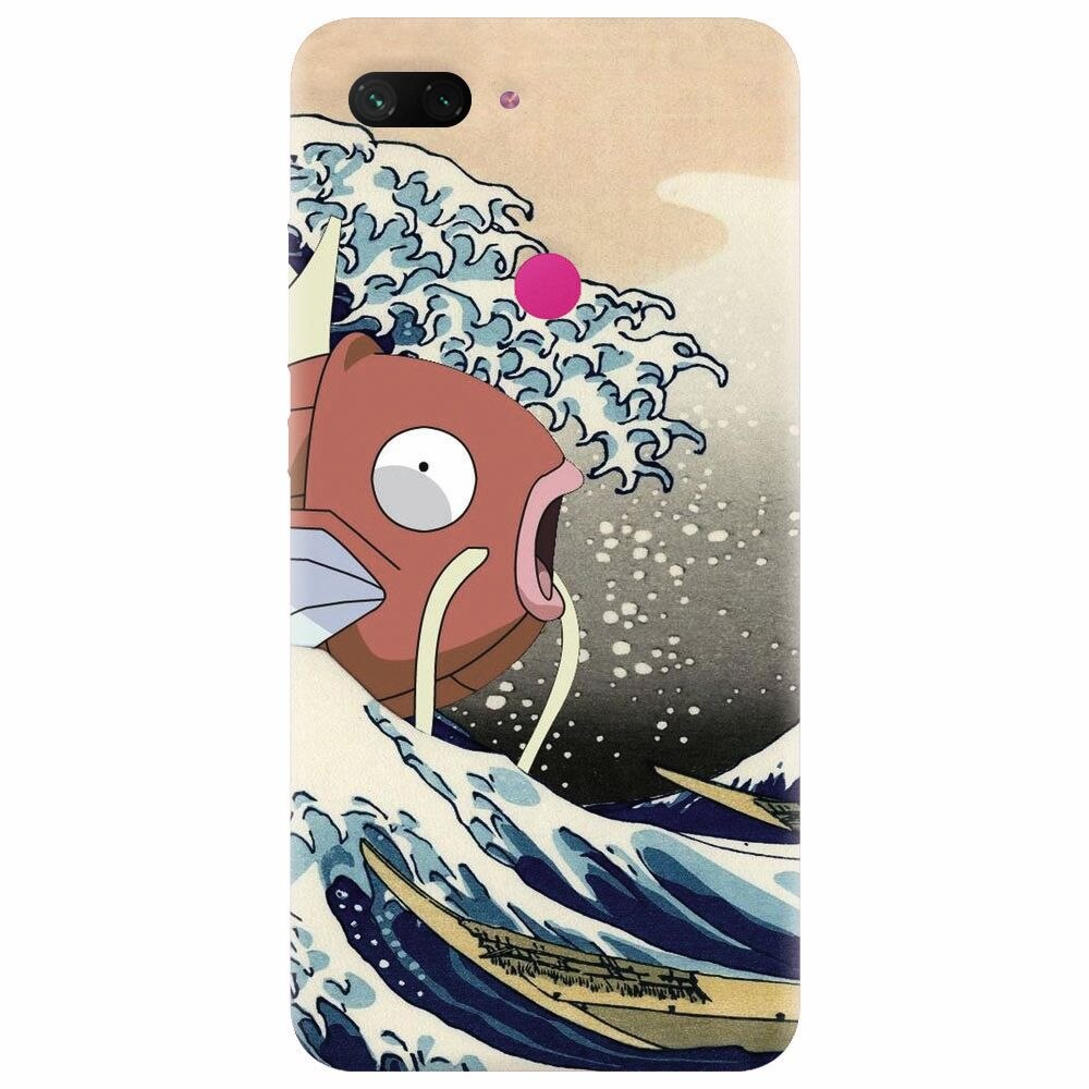 Husa silicon pentru Xiaomi Mi 8 Lite, Great Wave Fish