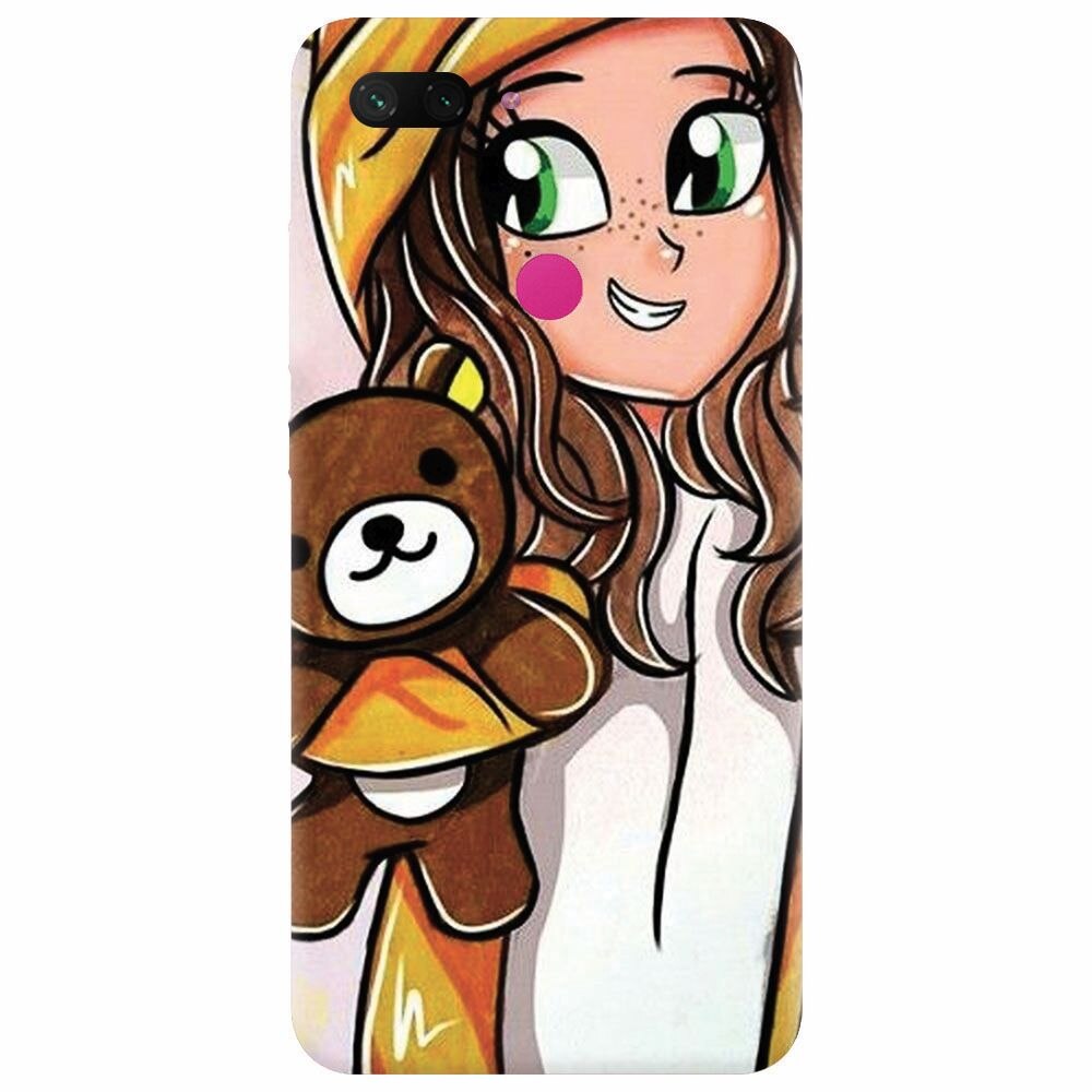 Husa silicon pentru Xiaomi Mi 8 Lite, Girl With Little Bear