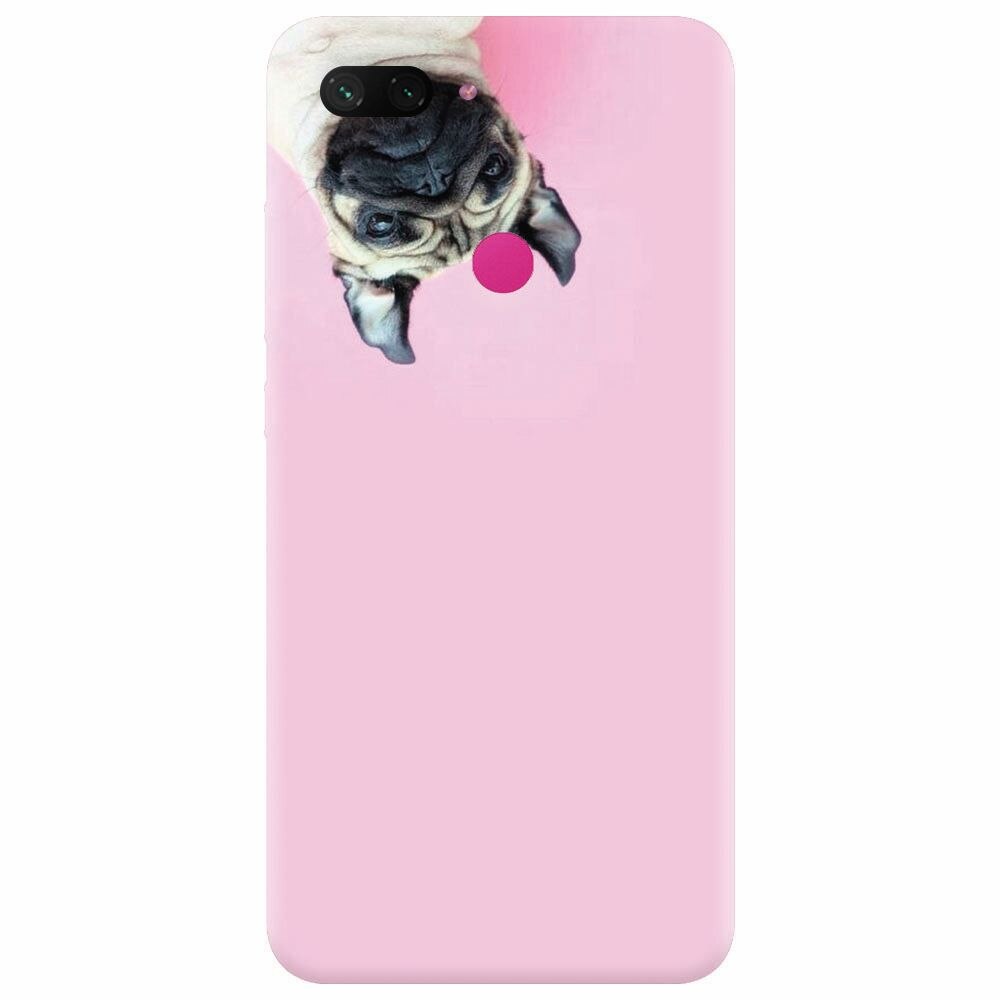 Husa silicon pentru Xiaomi Mi 8 Lite, Dog And Pink