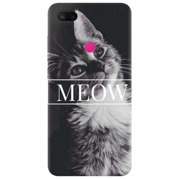 Husa silicon pentru Xiaomi Mi 8 Lite, Meow Cute Cat Husa silicon pentru Xiaomi Mi 8 Lite, Meow Cute Cat
