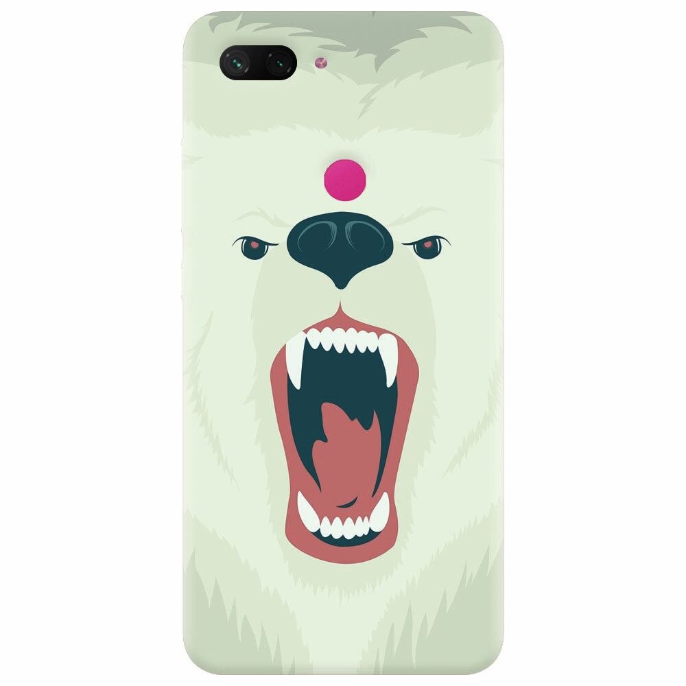 Husa silicon pentru Xiaomi Mi 8 Lite, Fierce Polar Bear Winter