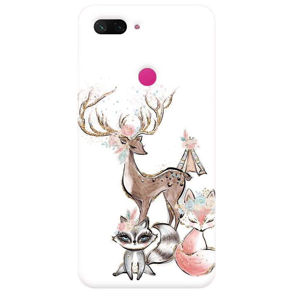 Husa silicon pentru Xiaomi Mi 8 Lite, Foxs And Deer
