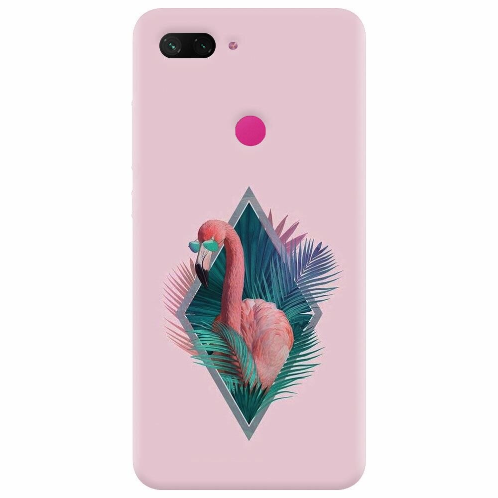 Husa silicon pentru Xiaomi Mi 8 Lite, Flamingo With Sunglass