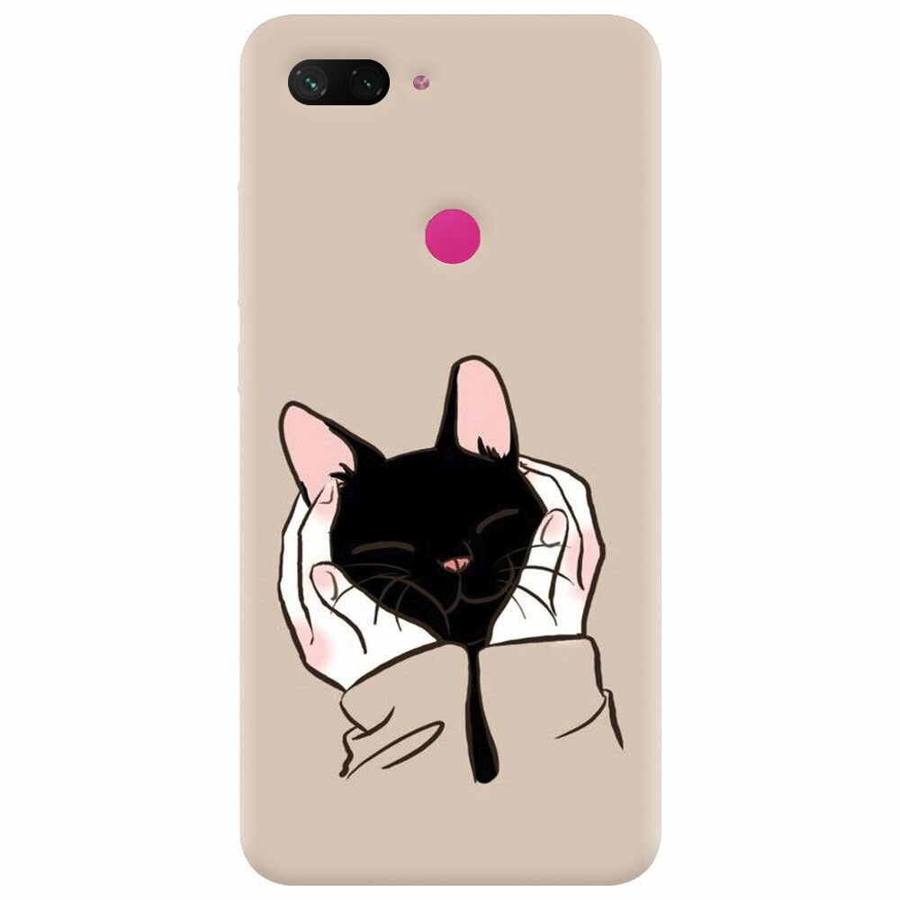 Husa silicon pentru Xiaomi Mi 8 Lite, Th Black Cat In Hands