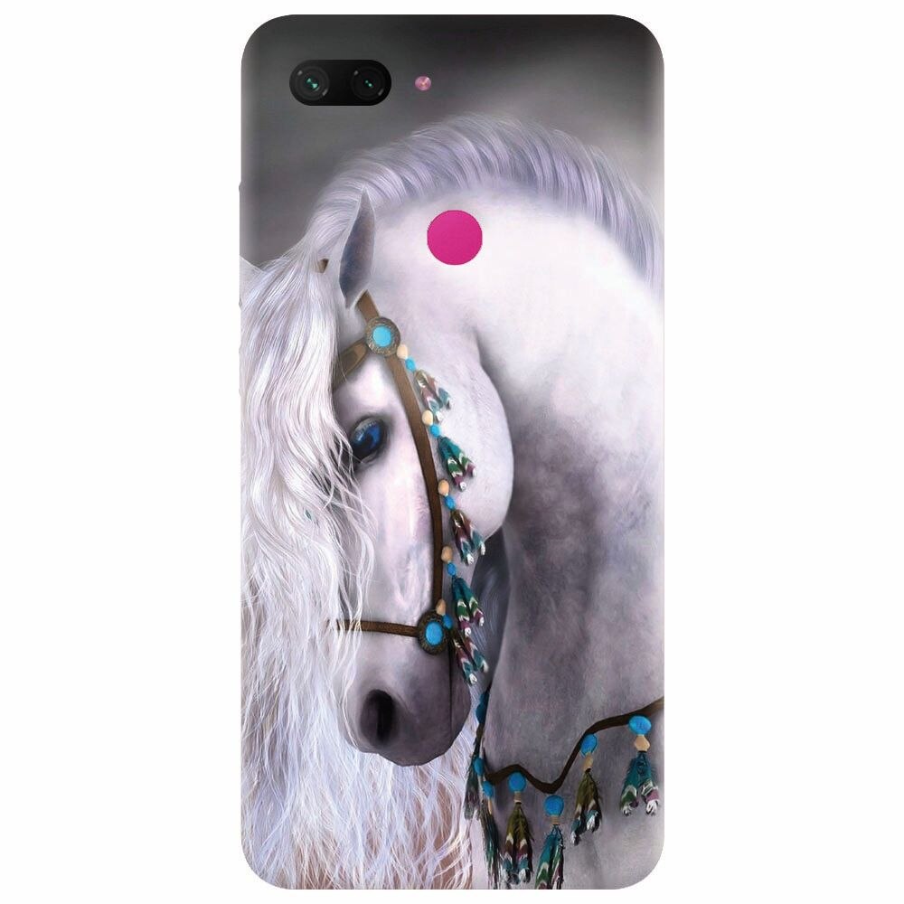 Husa silicon pentru Xiaomi Mi 8 Lite, White Horse